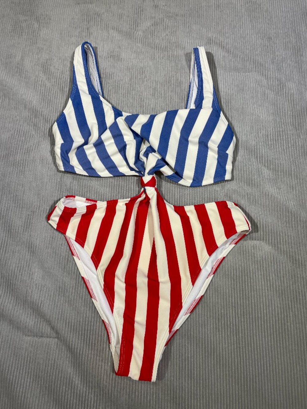 Abercrombie & Fitch Red, White & Blue Striped One-Piece Swim